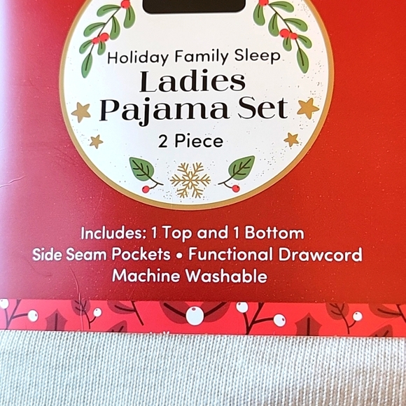 Members Mark Ladies Sleep Set 2Pc. PJ Red Plaid Merry & Bright Small NWT - Picture 3 of 4
